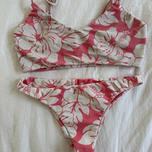 MIKOH Pink Floral Bikini Set Size Small - Picture 1 of 4
